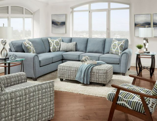 Fusion Furniture Macarena Marine 2-Piece Gray Sectional-1