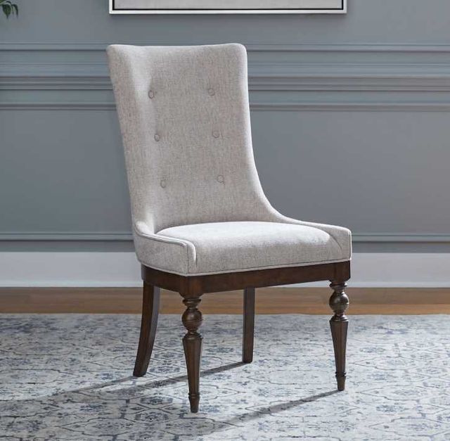 Liberty Furniture Arden Road Cream/Satin Cherry Upholstered Dining Side Chair-1
