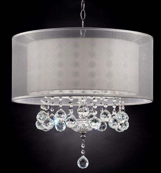 Furniture of America® Lila Silver Ceiling Lamp-1