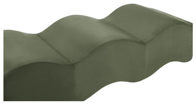 Meridian Furniture Wave Green Velvet Upholstered Bench-2