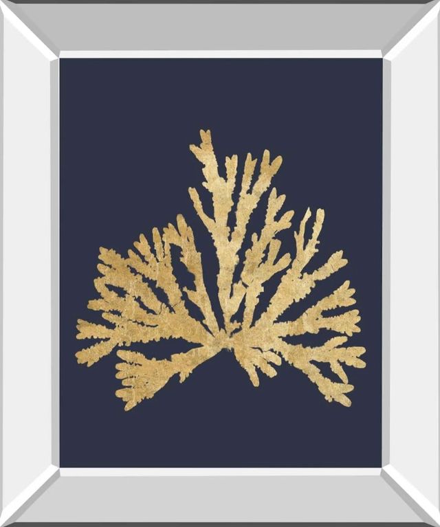 Classy Art Pacific Sea Mosses IV Indigo by Wild Apple Portfolio Mirror Framed Wall Art-0