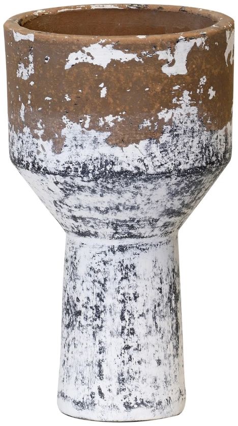 Harp & Finial® Baden Distressed Cream/Terracotta Small Vase-0