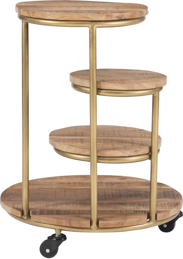 Powell® Collis Natural Four Tiered Plant Stand with Gold Frame-3