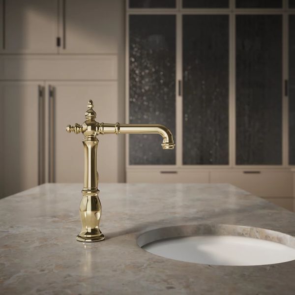 KOHLER® Artifacts® Vibrant French Gold Single-Handle Bar Sink Faucet-4