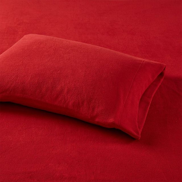 Olliix by True North by Sleep Philosophy 3 Piece Red Twin Micro Fleece Sheet Set-2