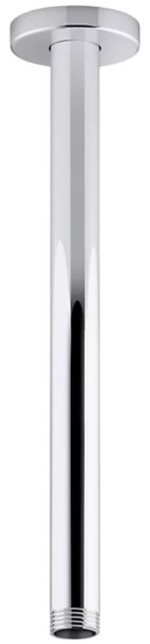 KOHLER® Statement® Polished Chrome 12" Ceiling-Mount Single-Function Rainhead Arm and Flange-0
