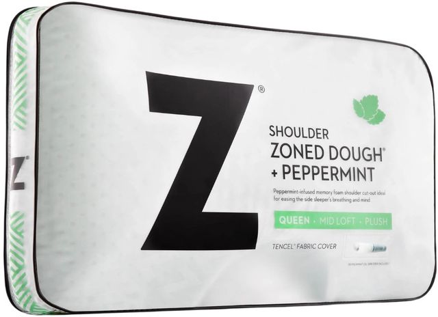 Malouf® Z® Shoulder Zoned Dough® Peppermint King Memory Foam Pillow-4
