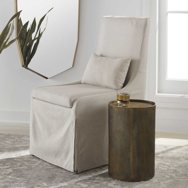 Uttermost® Adrina Antique Gold Drum Accent Table-2