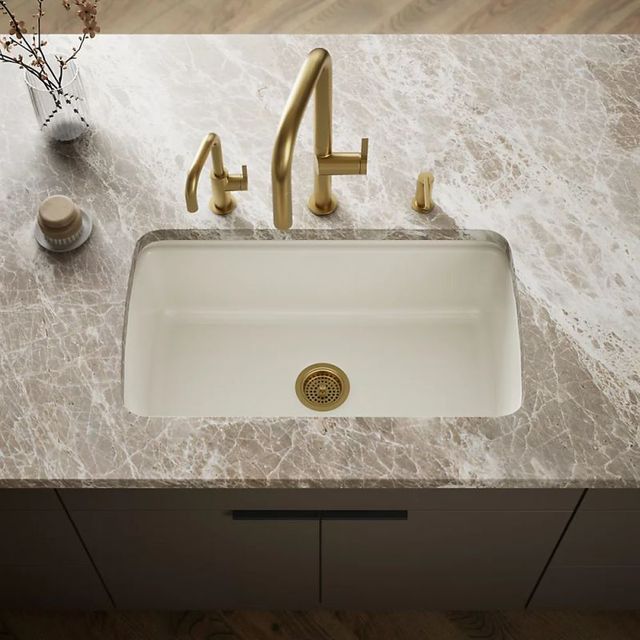 KOHLER® Cape Dory® Biscuit 33" Undermount Single-Bowl Kitchen Sink-1