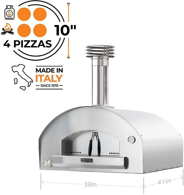 Fontana Forni Roma 39" Stainless Steel Pizza Oven -1