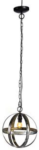 A & B Home Southern Living Ordway Antique Black Iron Sphere 1-Light Pendant Chandelier-1