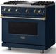 Viking® 5 Series 36" Slate Blue Pro Style Gas (LP) Range with Brushed Brass Trim-2
