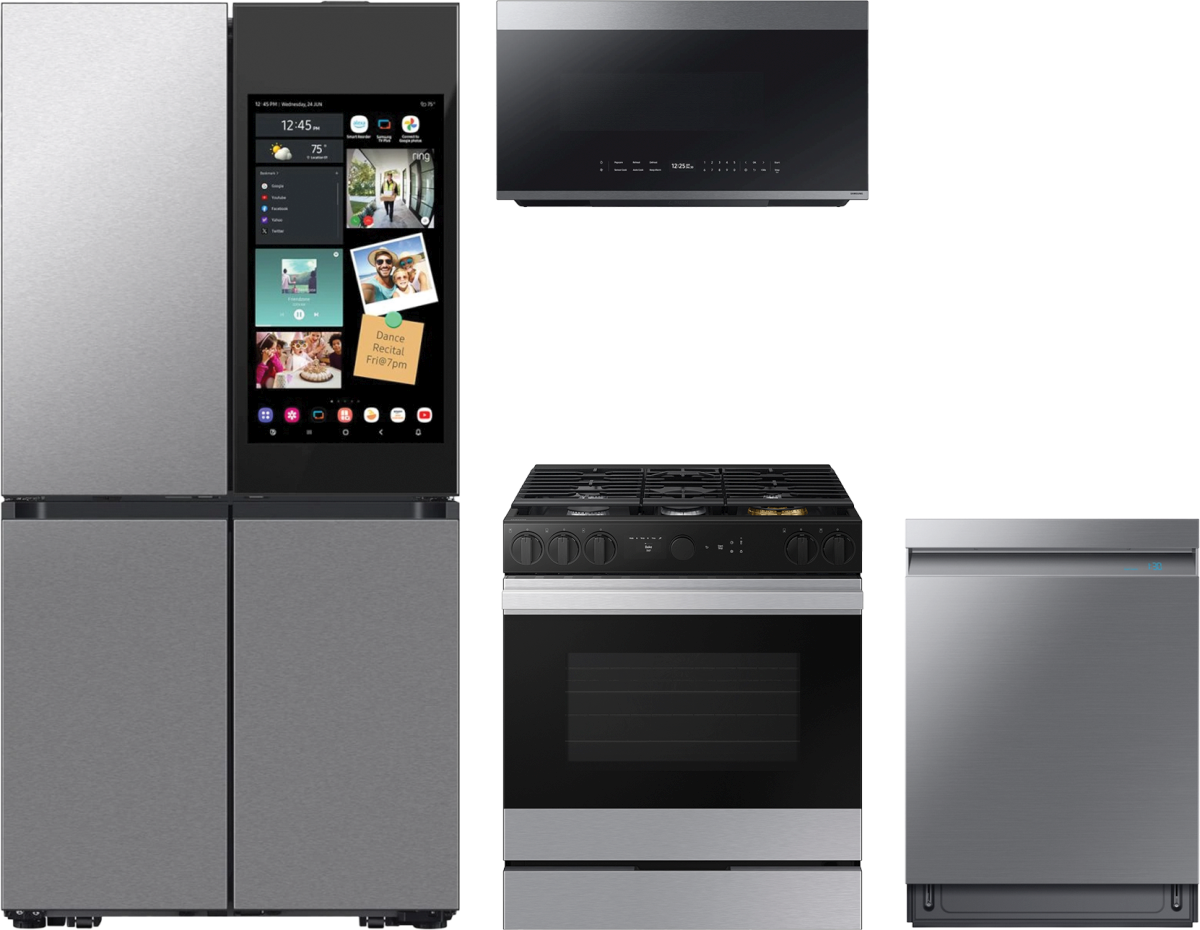 Samsung 4 piece stainless steel kitchen appliance package hotsell
