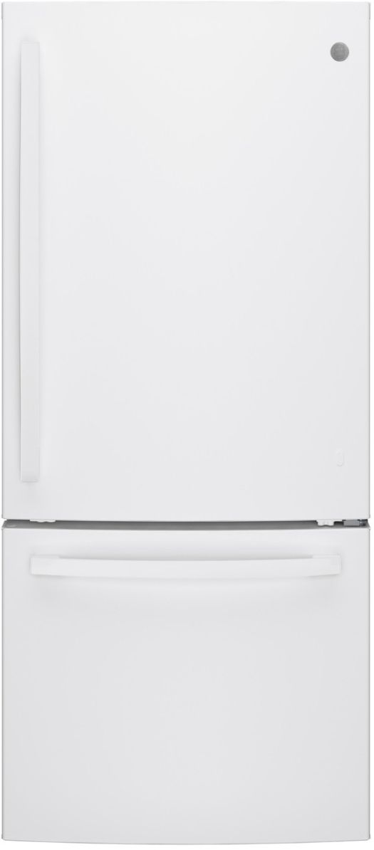GE® 30 in. 21.0 Cu. Ft. White Bottom Freezer Refrigerator-0