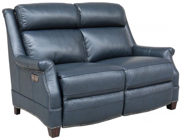 BarcaLounger® Warrendale Shoreham Blue Leather Power Reclining Loveseat-0