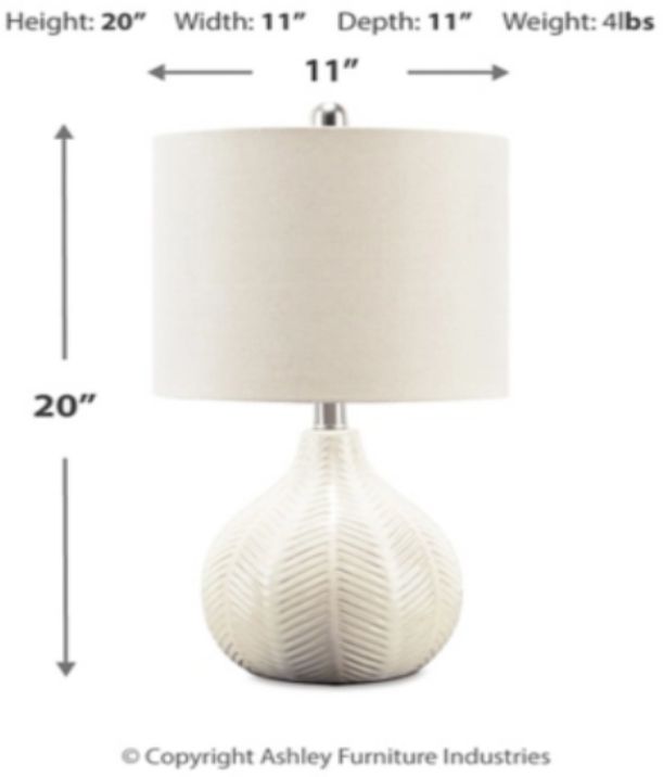 Signature Design by Ashley® Rainermen Off White Ceramic Table Lamp-1