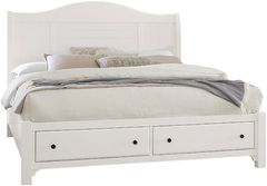 Vaughan-Bassett Cool Farmhouse Soft White Queen Storage Sleigh Bed