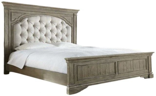 Steve Silver Co. Highland Park Waxed Driftwood/White Queen Panel Bed-0