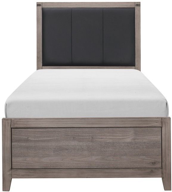 Homelegance® Woodrow Brownish Gray/Black Twin Bed-2