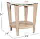 Bassett Mirror Dunes Glass Top End Table with Bleached Oak Frame-2
