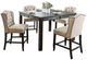 Furniture of America® Sania II 4-Piece Antique Black Counter Height Dining Table Set with Gray Side Chair -0