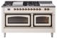 Ilve® Nostalgie II Noblesse 60'' Antique White Pro Style Dual Fuel Range with Burnished Trim-0