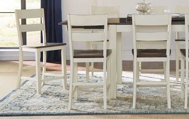A-America® Mariposa Chalk/Cocoa Bean Ladderback Barstool-1