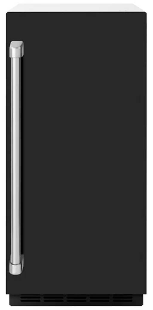 ZLINE Touchstone 15" 66 lb. Stainless Steel Gourmet Ice Maker with Drain Pump and Black Matte Door-0