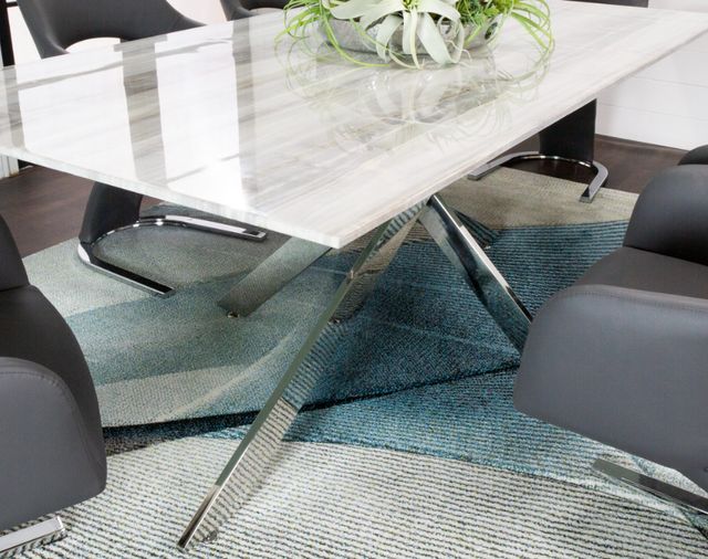 Cramco Aldo Marble Glass Top Dining Table with Chrome Base-4