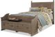 Vaughan-Bassett Laurel Weathered Grey King Elder Poster Bed With Storage Bench-0