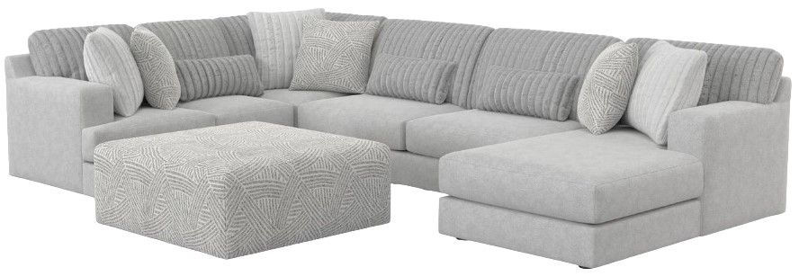Jackson Furniture Logan 4-Piece Gray Right Side Facing U-Shape Chaise Sectional