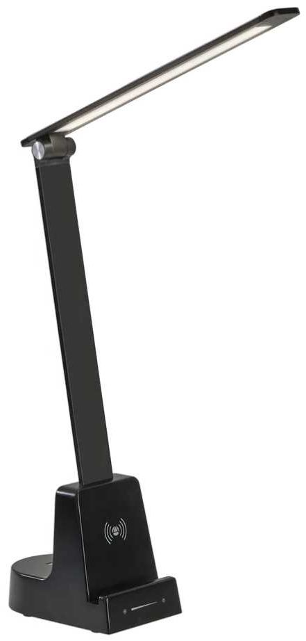 Adesso® Cody Matte Black LED Wireless Charging Desk Lamp-0