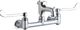 Elkay Polished Chrome 8" Centerset Wall Mount Faucet with 3" Bucket Hook Spout and 6" Wristblade Handles-0