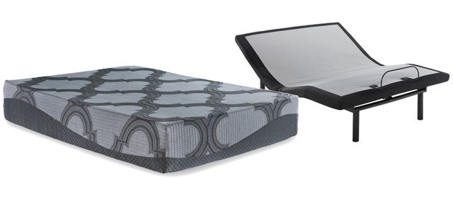 Sierra Sleep® by Ashley® 2-Piece 12" Hybrid and Best Adjustable Base Queen Mattress Set-0