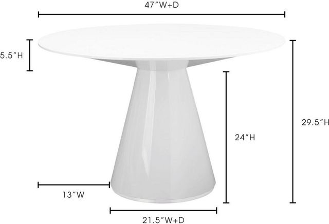 Moe's Home Collection Otago White Dining Table-3