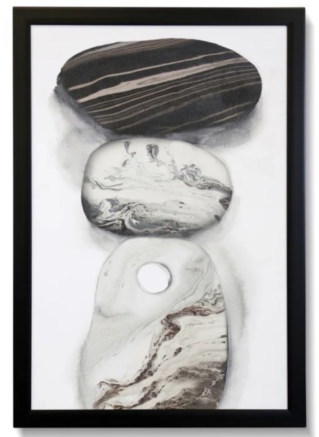 Stylecraft Rocks II Black/White River Wall Art -0