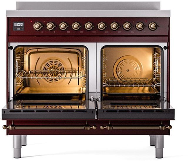 Ilve® Nostalgie II Series 40" Burgundy Pro Style Induction Range-1