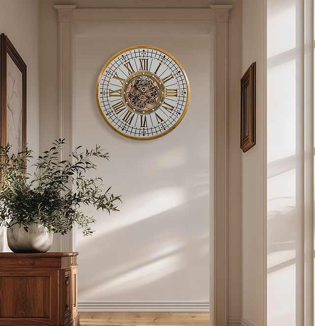 YHD Gold/White Wall Clock-1