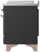 Ilve® Majestic III 48" Graphite Matte Pro Style Dual Fuel Natural Gas Range with French Top and Copper Trim-3