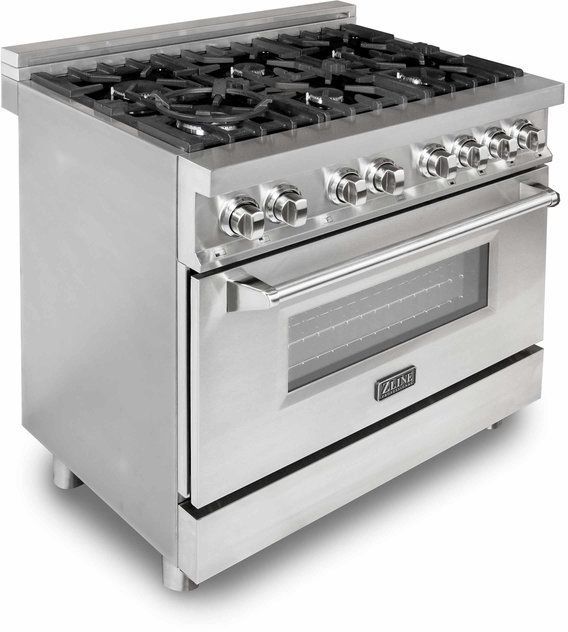 ZLINE 36" Stainless Steel Pro Style Dual Fuel Range-1