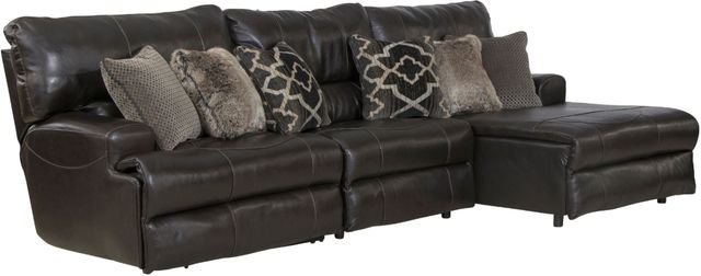 Catnapper® Como 3-Piece Chocolate Right Arm Facing Power Reclining Sectional-0