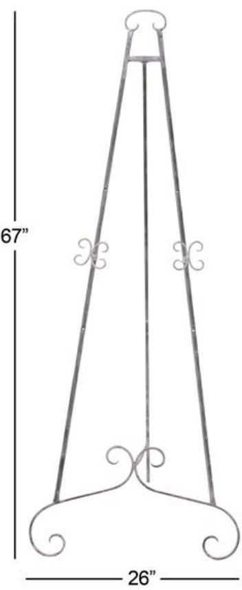 Deco Marche Silver Scroll Large Adjustable 3-Tier Display Easel with Chain Support-2