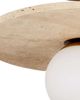 Currey & Company Apricity Antique Brass/Frosted White Semi-Flush Mount-3