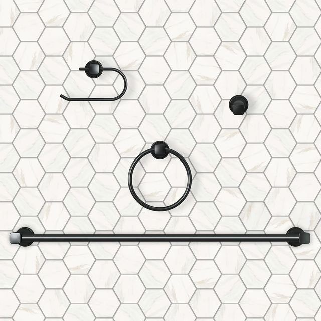 American Standard Glenmere Matte Black 24" Towel Bar-3