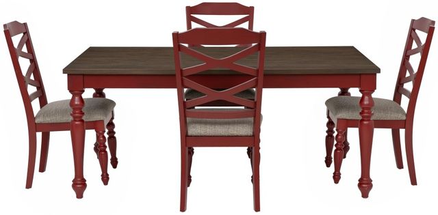 Powell® Trimble 5-Piece Beige/Red Dining Set-3