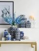 A & B Home Ren Blue/White Lidded Jar-4