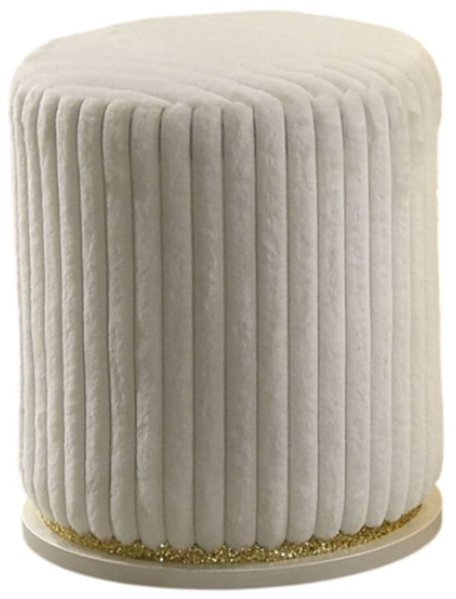 Furniture of America® Lucida Beige Vanity Stool -0