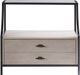 Universal Explore Home™ Midtown Flannel Night Table with Dark Pewter Base-3