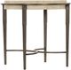Bernhardt Barclay White Travertine Side Table with Antique Pewter Base-0