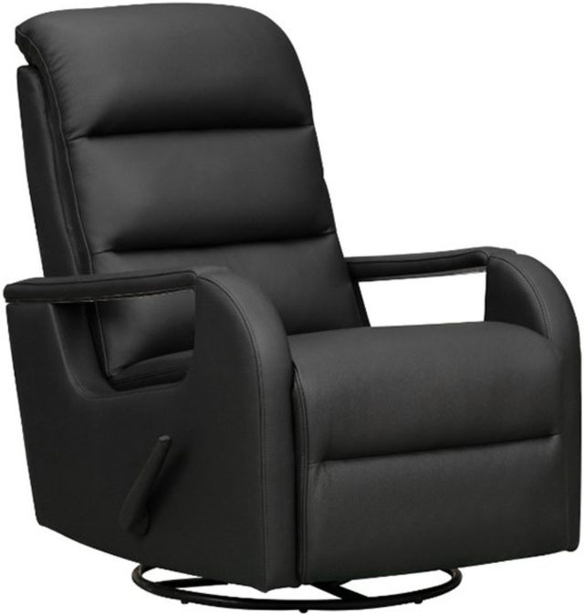 BarcaLounger® Sandhill Troy Onyx Manual Leather Swivel Glider Recliner-0